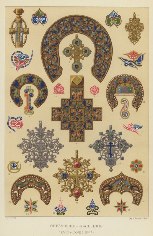 Goldsmith-Jewelry（十六世纪和十七世纪）（chromolitho） 作者 法语学校