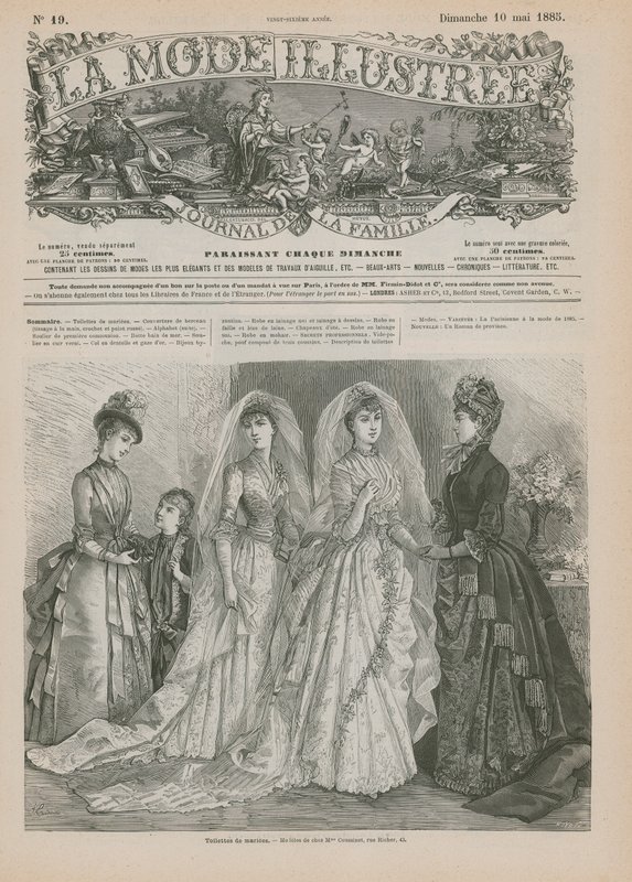 来自La Mode Illustree的页面，1885年 作者 法语学校