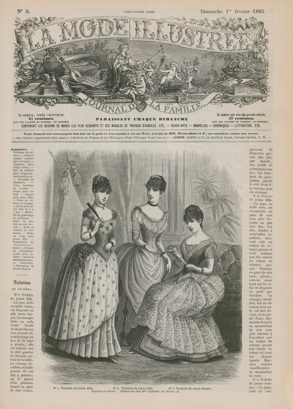 来自La Mode Illustree的页面，1885年 作者 法语学校