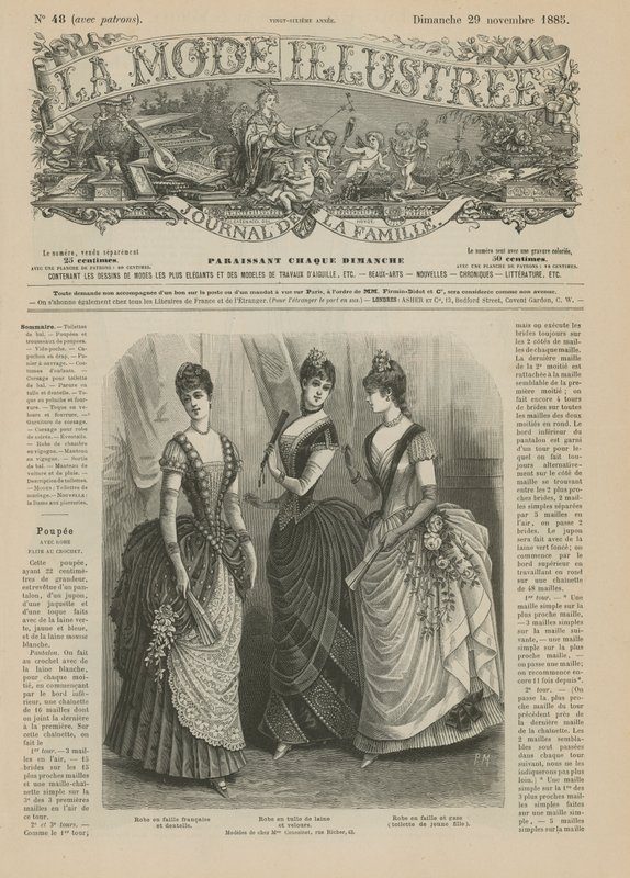来自La Mode Illustree的页面，1885年 作者 法语学校
