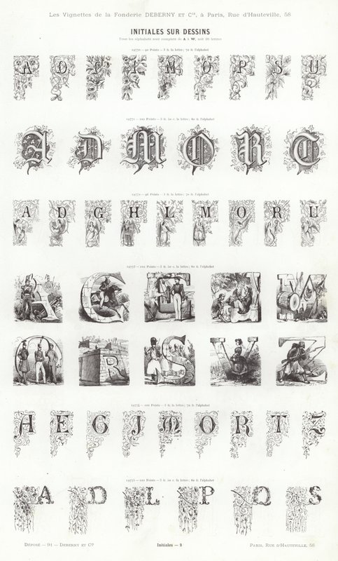 来自 Vignettes Typographiques 的页面（雕刻） 作者 法语学校