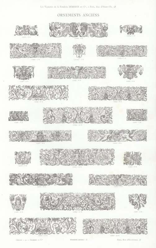 来自 Vignettes Typographiques 的页面（雕刻） 作者 法语学校