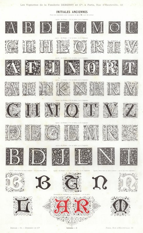 来自 Vignettes Typographiques 的页面（雕刻） 作者 法语学校