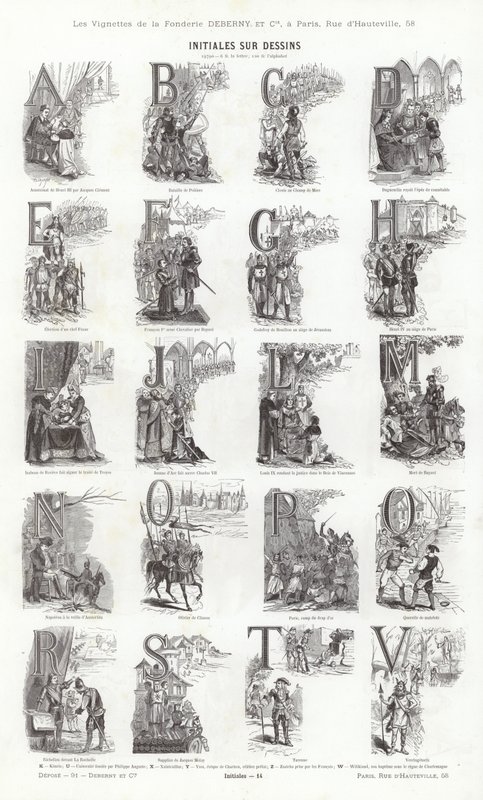 来自Vignettes Typographiques的页面（雕刻）。 作者 法语学校