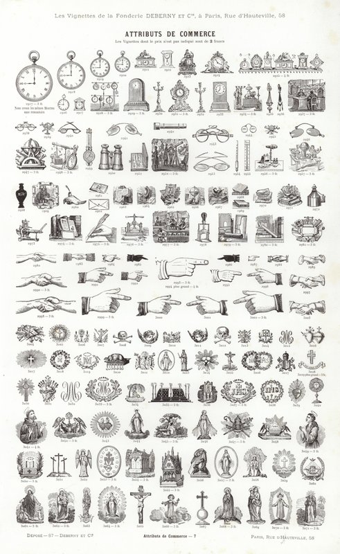 来自Vignettes Typographiques的页面（雕刻）。 作者 法语学校