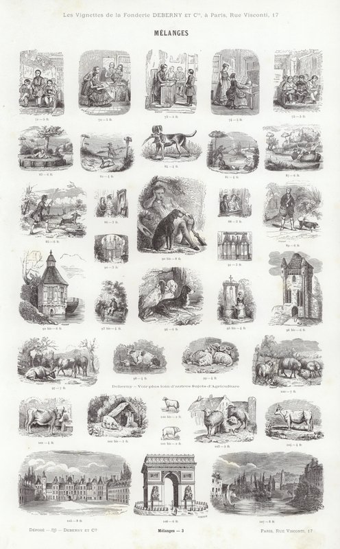 来自Vignettes Typographiques的页面（雕刻）。 作者 法语学校