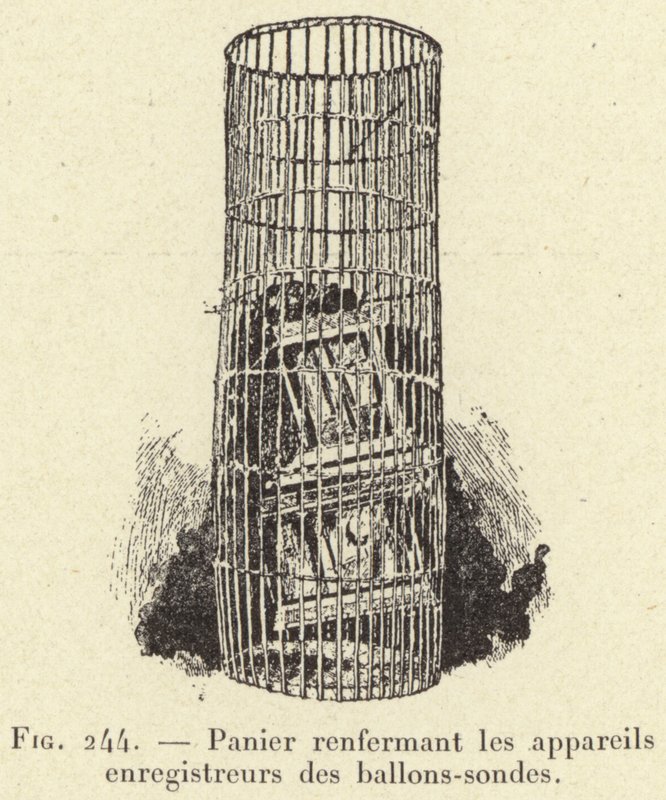 Panier renfermant les appareils enregistreurs des ballons-sondes (engraving) 作者 法语学校