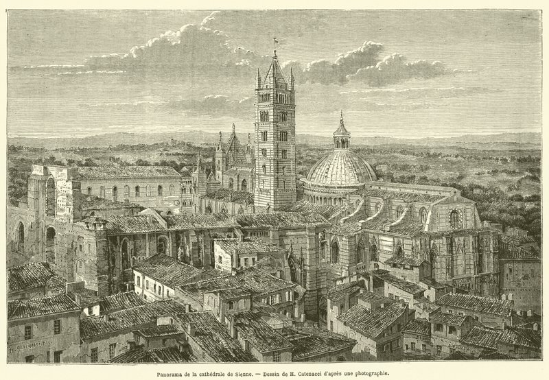 Panorama de la cathedrale de Sienne (engraving) 作者 法语学校