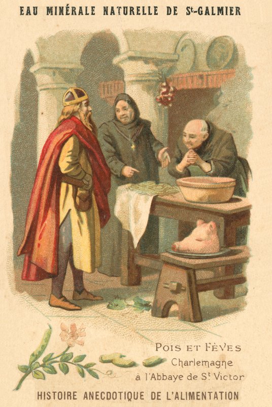 Peas and beans: Charlemagne at the Abbey of St Victor (chromolitho) 作者 法语学校