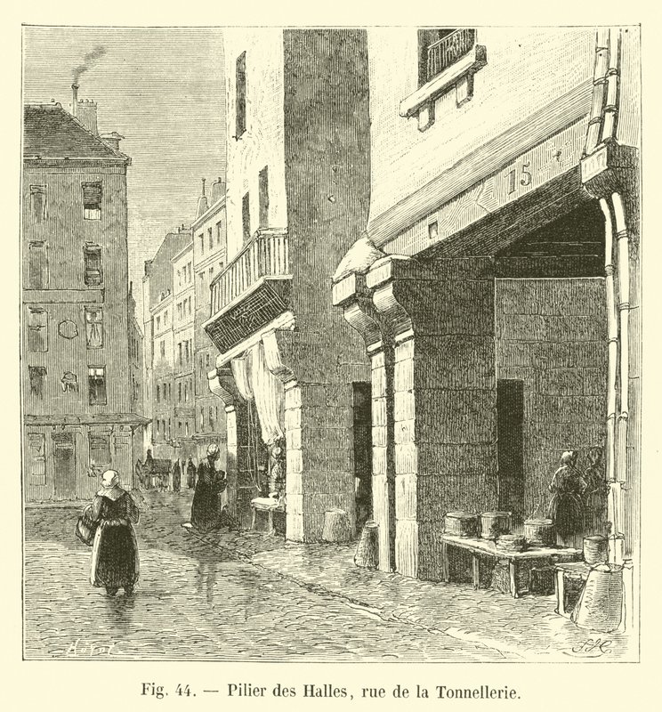 Les Halles的支柱，rue de la Tonnellerie 作者 法语学校