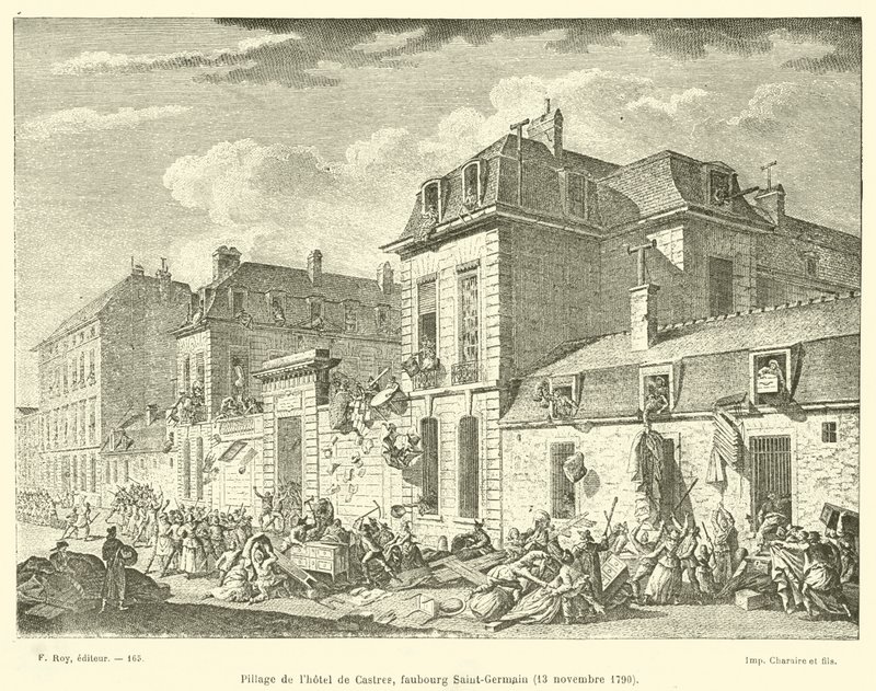 1790年11月13日，Faubourg Saint-Germain的Castres酒店的掠夺 作者 法语学校