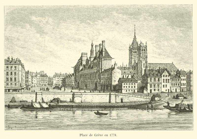 Place de Greve于1778年 作者 法语学校