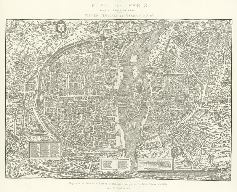巴黎地图，由Olivier Truschet和Germain Hoyau在Henry II的Regne下 作者 法语学校