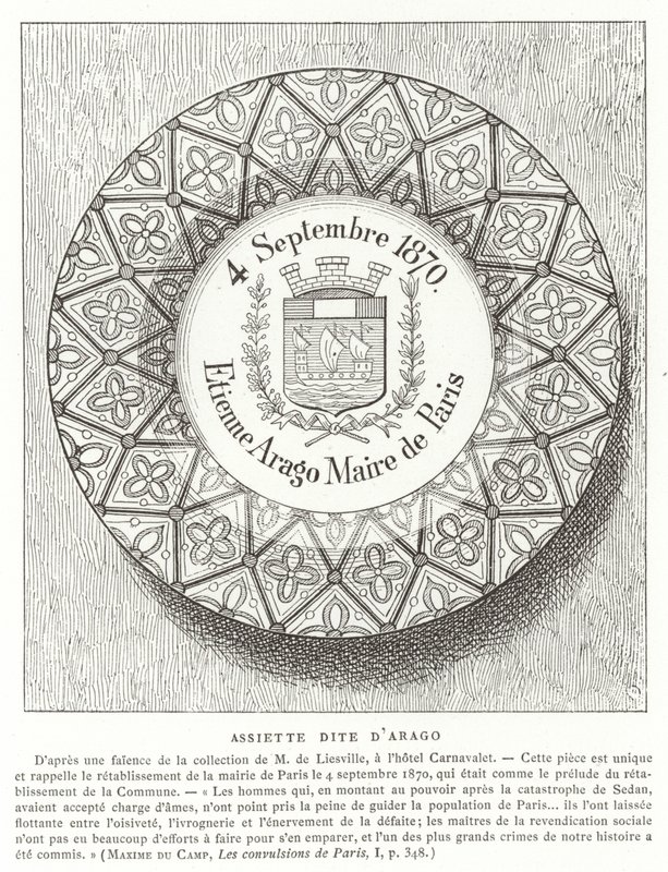 1870年法国 - 普鲁士战争期间巴黎市长艾蒂安·阿拉戈的名字 作者 法语学校
