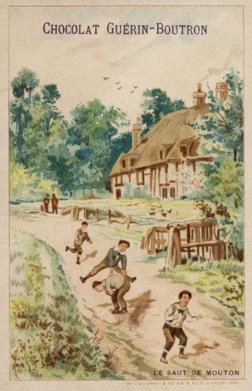 Playing leapfrog (chromolitho) 作者 法语学校