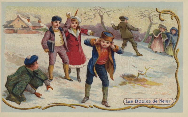 玩雪球(chromolitho) 作者 法语学校
