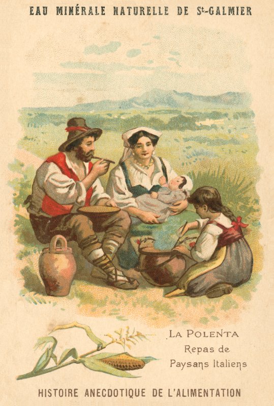 Polenta, meal of Italian peasants (chromolitho) 作者 法语学校