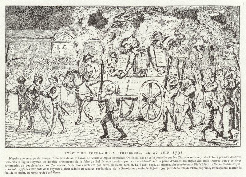 1791年6月25日在斯特拉斯堡受欢迎的执行 作者 法语学校