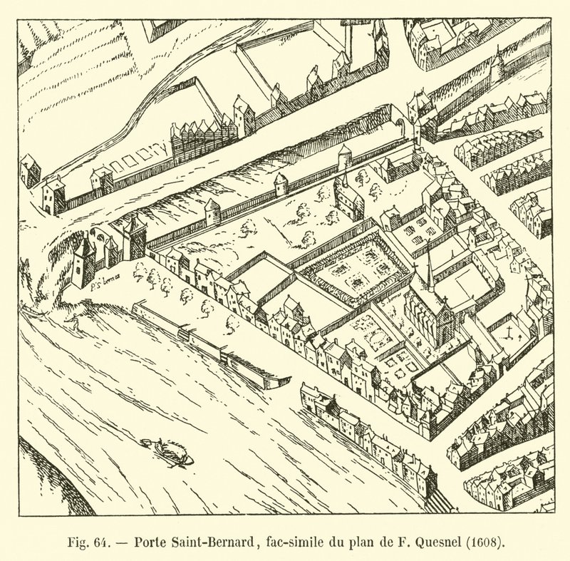 Porte Saint-Bernard，传真的F Quesnel计划，1608年 作者 法语学校
