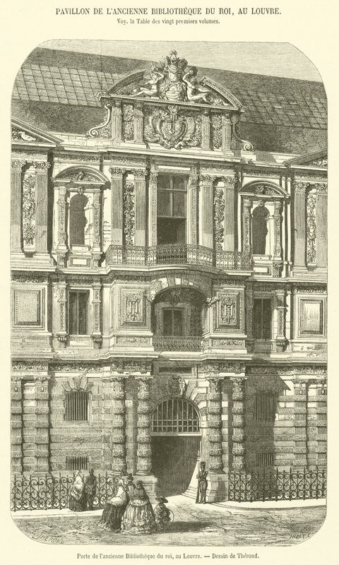 卢浮宫旧 Bibliotheque du Roi 的门（雕刻） 作者 法语学校