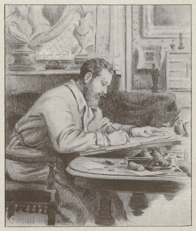 Portrait of Albert Guillaume, French painter and caricaturist (litho) 作者 法语学校