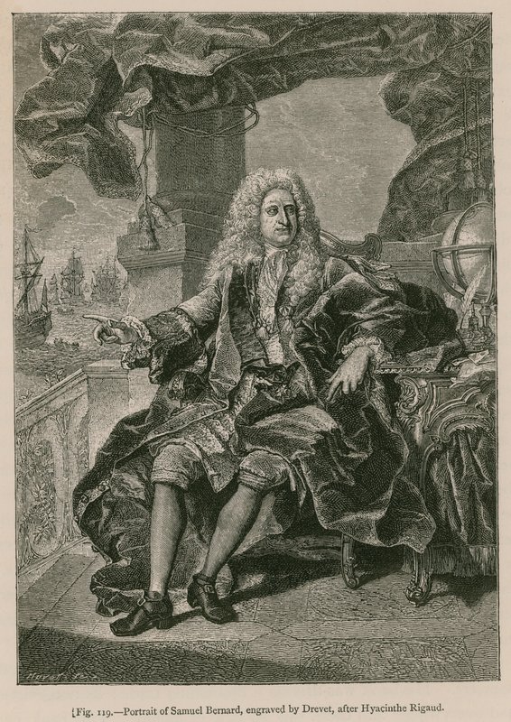 在Hyacinthe Rigaud之后，由火车刻的Samuel Bernard的肖像 作者 法语学校