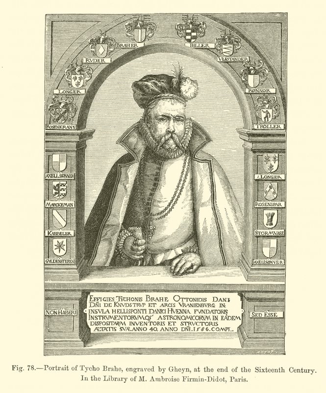 Portrait of Tycho Brahe, engraved by Gheyn, at the end of the Sixteenth Century (engraving) 作者 法语学校