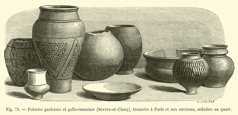 在巴黎及周边地区发现的高卢和高卢罗马陶器，Sevres-et-Cluny，减少到四分之一 作者 法语学校
