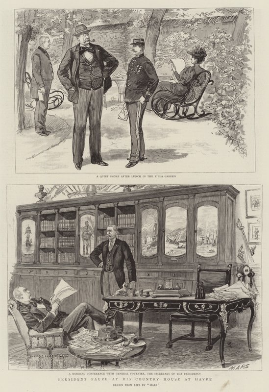 President Faure at his Country House at Havre (engraving) 作者 法语学校