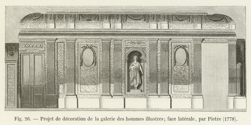 杰出人物画廊装饰工程;侧面，由Pietre，1778年 作者 法语学校