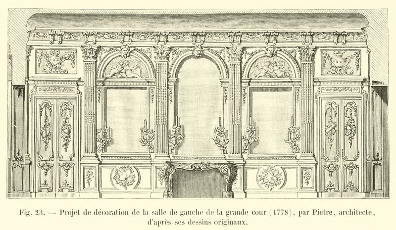 大剧院左侧房间装修工程，1778年，由Pietre，建筑师，dapres原始图纸 作者 法语学校