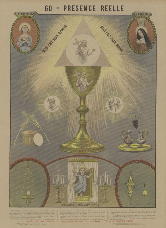 Real presence of Christ in the Eucharist (colour litho) 作者 法语学校