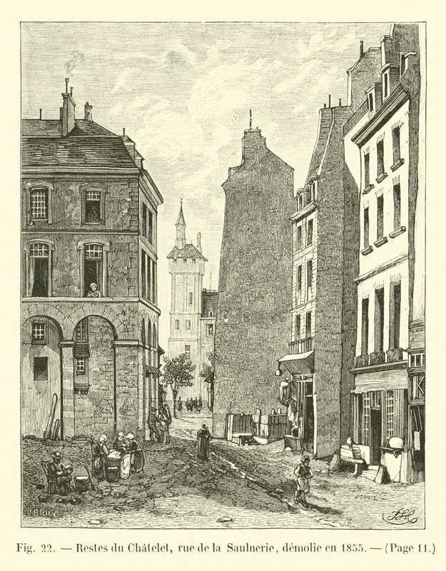 Chatelet遗址，rue de la Saulnerie，于1855年拆毁 作者 法语学校
