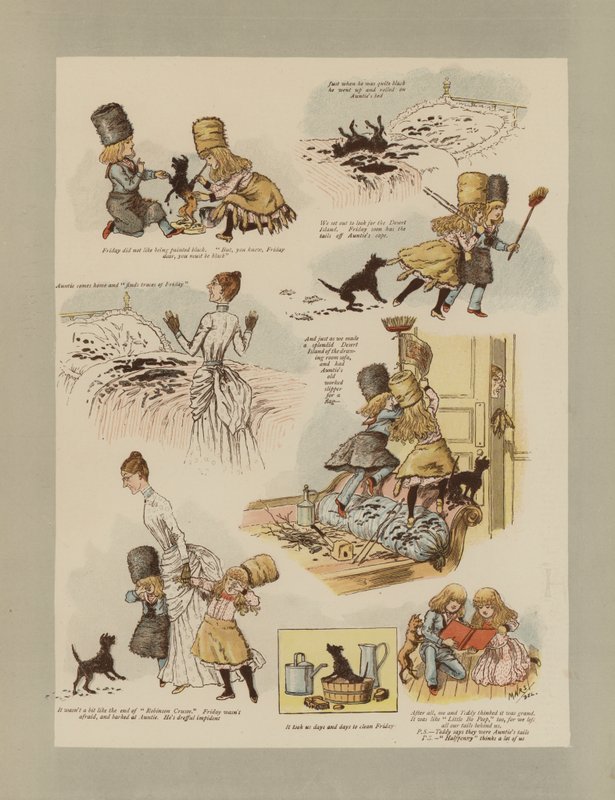 Robinson Crusoe (colour litho) 作者 法语学校