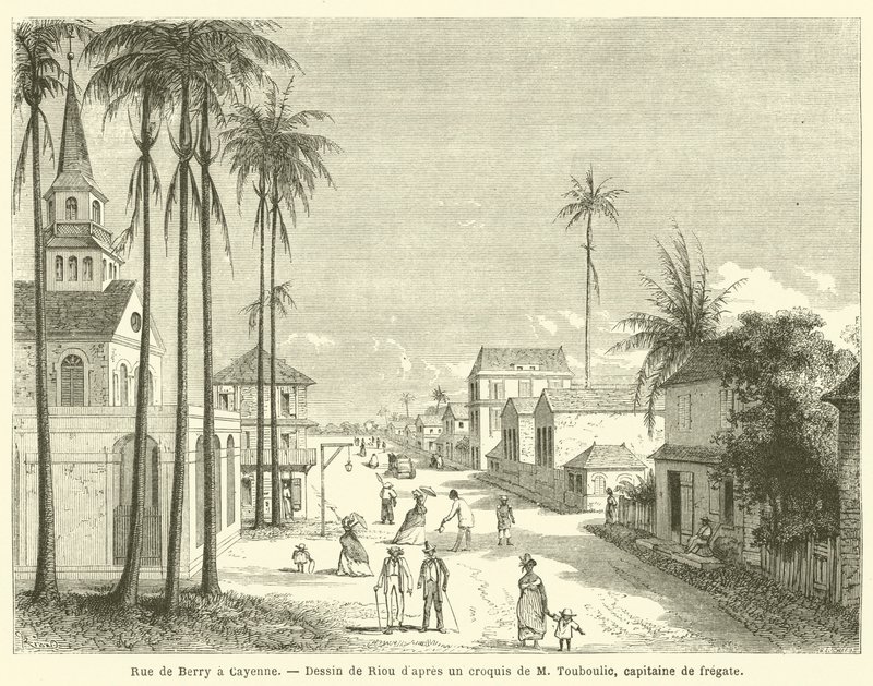 Rue de Berry a Cayenne (engraving) 作者 法语学校