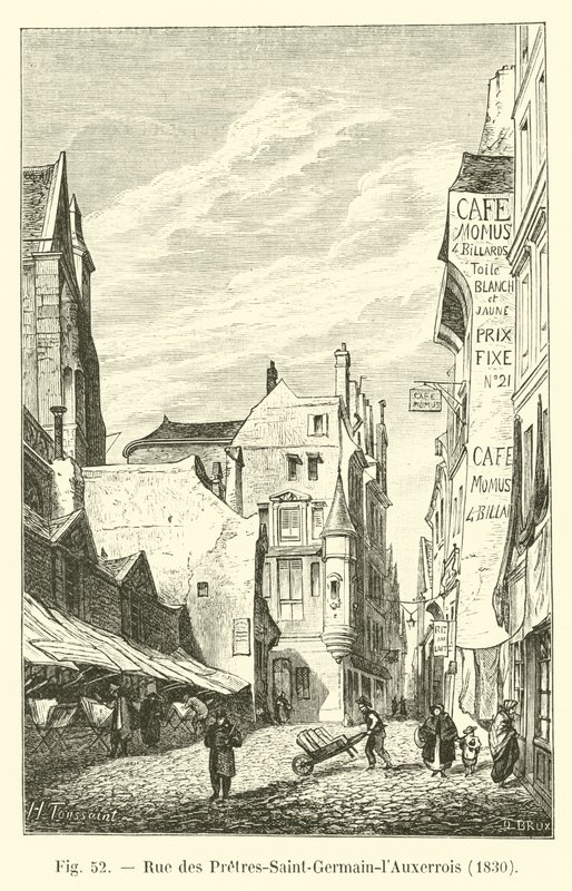 Pretres-Saint-Germain-lAuxerrois街，1830年 作者 法语学校
