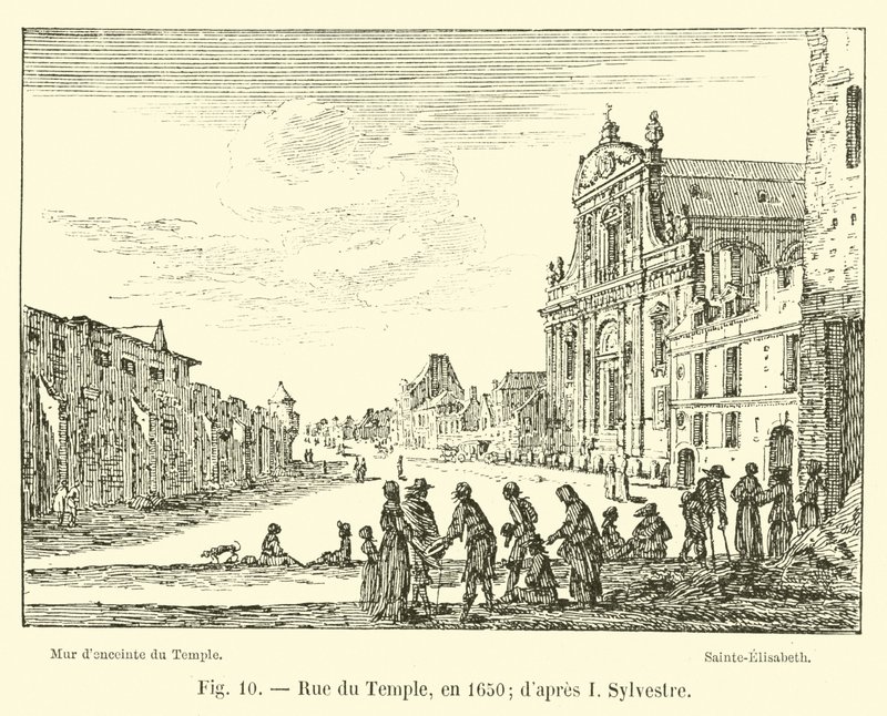 Rue du Temple，1650年; dapres I西尔维斯特 作者 法语学校