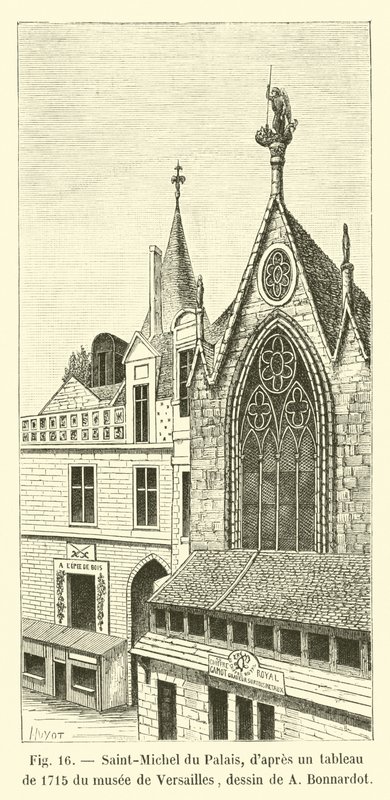 Saint-Michel du Palais，来自凡尔赛博物馆的1715年绘画，由A Bonnardot绘制 作者 法语学校