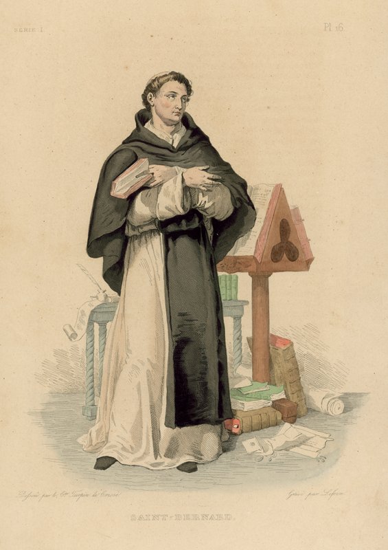 Saint Bernard (coloured engraving) 作者 法语学校