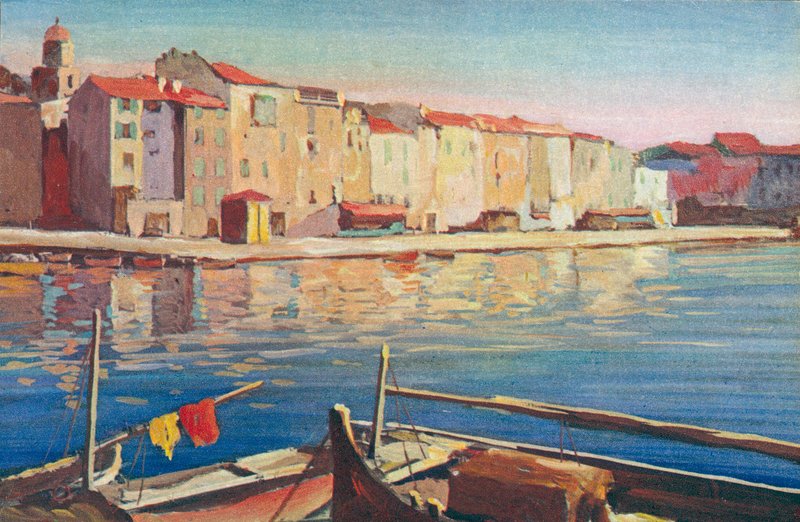 圣特罗佩：Quai Suffren 景观（彩色石版画） 作者 法语学校