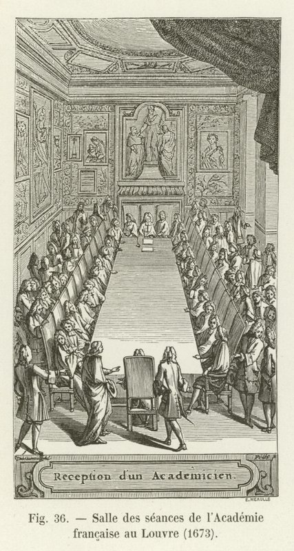 1673年在卢浮宫的法国学院的Salle des seances 作者 法语学校
