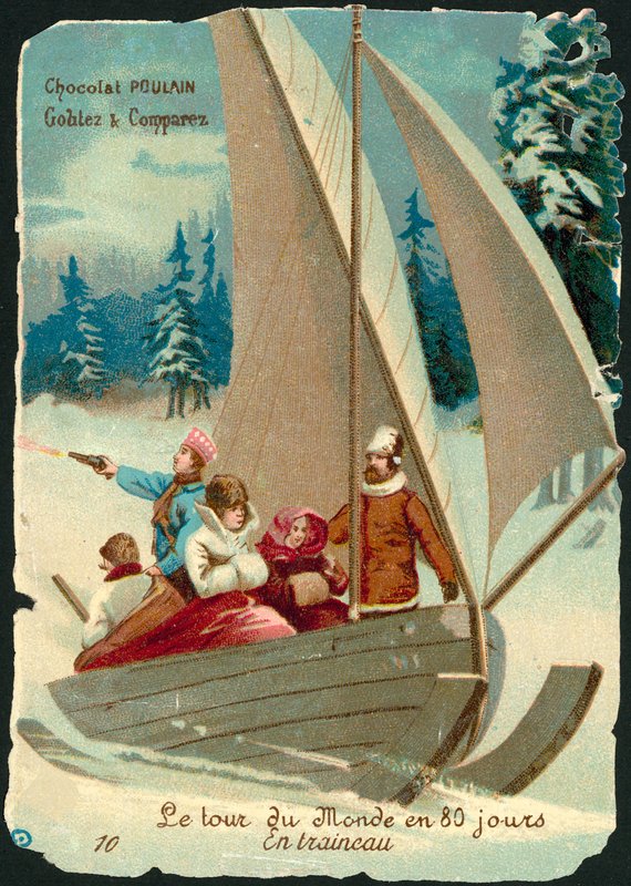 Scene from Around the World in Eighty Days, by Jules Verne (chromolitho) 作者 法语学校