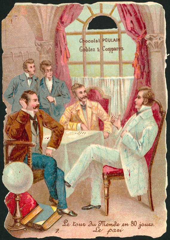 Scene from Around the World in Eighty Days, by Jules Verne (chromolitho) 作者 法语学校