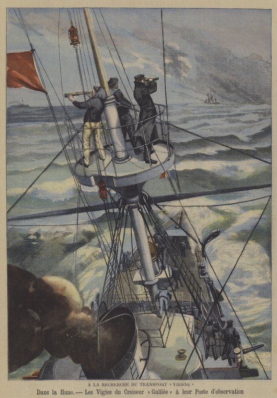 Search for the missing French ship Vienne (colour litho) 作者 法语学校