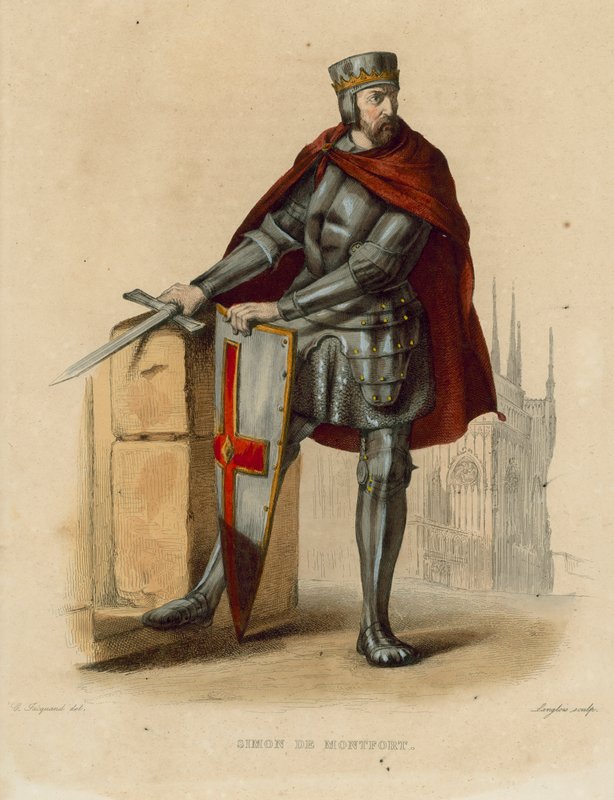 Simon de Montfort (coloured engraving) 作者 法语学校