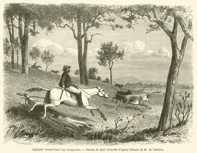 Squatter rassemblant ses troupeaux (engraving) 作者 法语学校