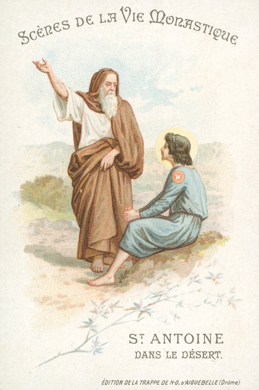 St Anthony the Great in the desert (chromolitho) 作者 法语学校