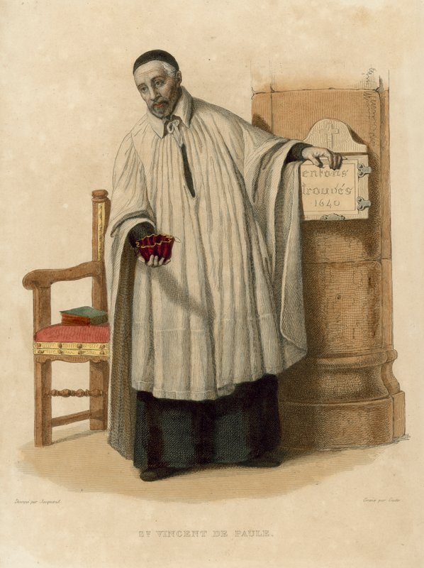 St Vincent de Paule (coloured engraving) 作者 法语学校