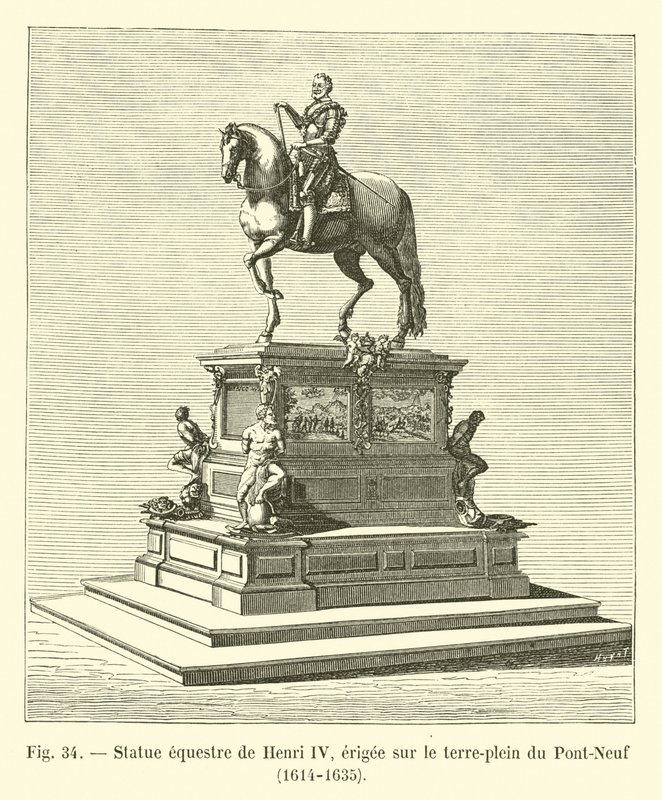 亨利四世的骑马雕像，竖立在Pont-Neuf，1614-1635 作者 法语学校