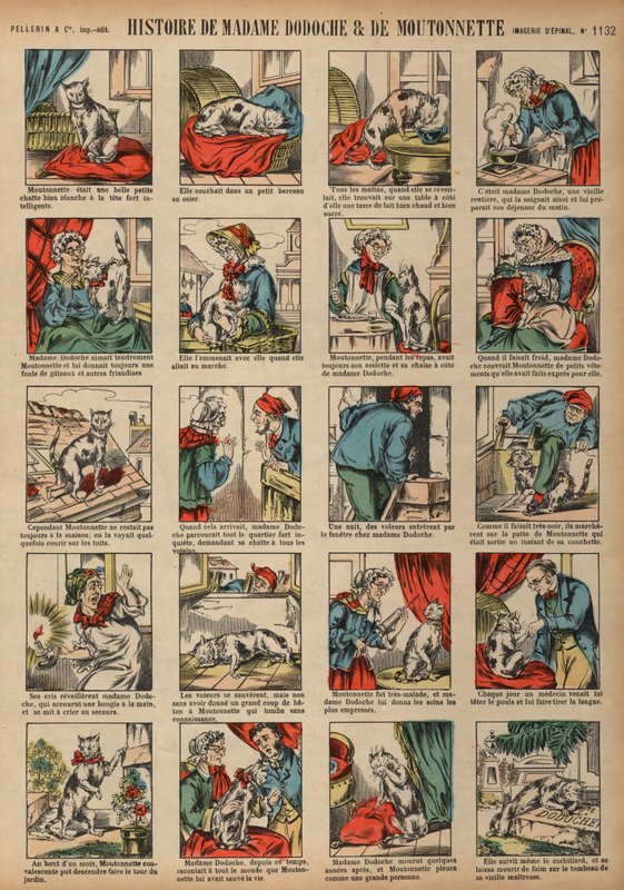 Dodoche 夫人和她的宠物猫 Moutonnette 的故事（彩色雕刻） 作者 法语学校